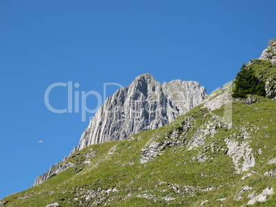 Mountain Peak With Visible Layers Of Rock
