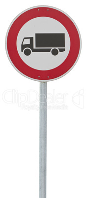 traffic sign: motor lorry (clipping path included)