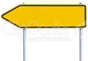 blank traffic sign - left arrow (clipping path included)