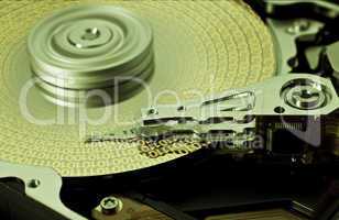 hard disk drive with yellow data