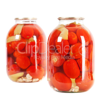 red tomatoes in a glass jar