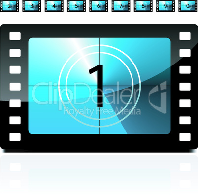 Film countdown from 1 to 9