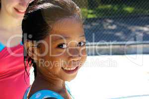 Little Asian Girl At The Pool