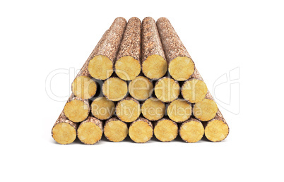 stack of pine logs