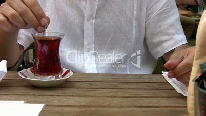 Man drinking tea