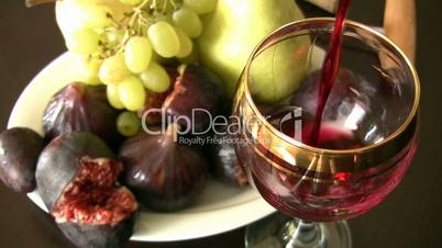 Red wine and fruits
