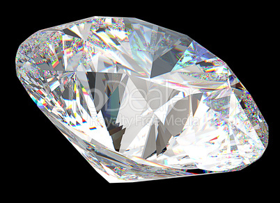Round diamond: top side view isolated