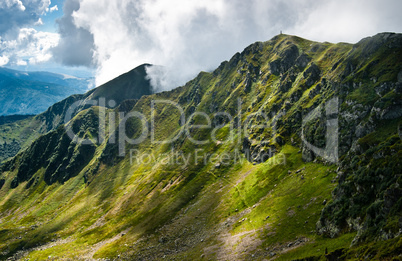 Carpathian mountains on the border of Ukraine and Romania