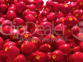 Close-up of Red ripe apples isolated