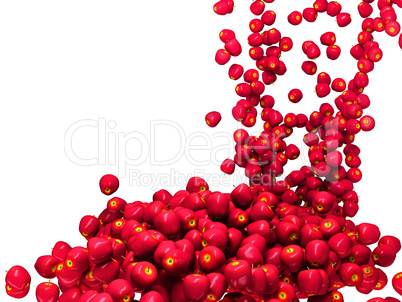 Harvest: Ripe red apple flow isolated