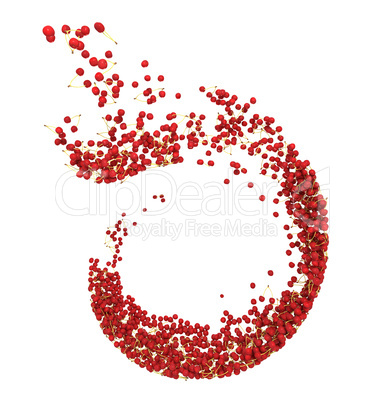 Red cherry flow isolated on white