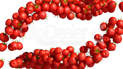 Red Tomatoe Cherry flows on white