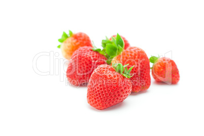 big juicy red ripe strawberries  isolated on white