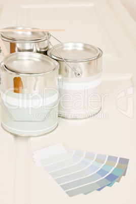 Home decorating paint can color swatches