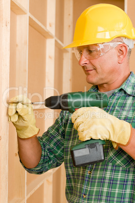 Handyman home improvement working with screwdriver