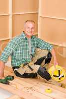 Handyman home improvement wooden floor screwdriver