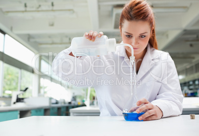 Science student doing an experiment