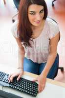 Young student using a computer