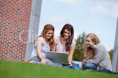 Young women using a laptop