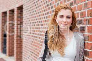 Lovely student standing up