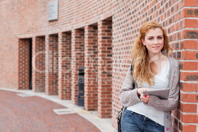 Student with a tablet computer