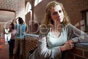 Lonely student standing up