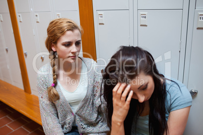 Student comforting her friend