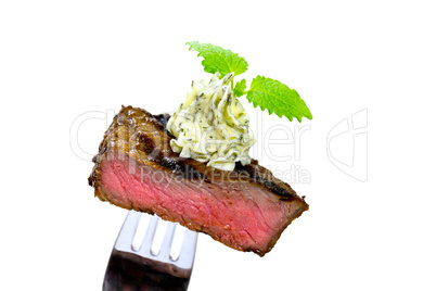 Steak Mignon-Gourmet Häppchen,Freisteller in Weiss
