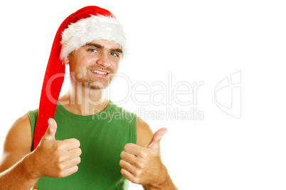 Attractive young man santa