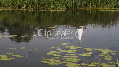 Reflection of church in Kazanka river