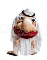 traditional arabian mascot costume isolated