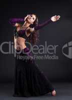 attractive woman dance in oriental arabic costume