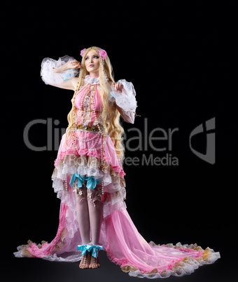 Young girl posing in fairy-tale cosplay costume