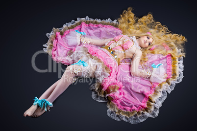 Girl lay in ball joint doll cosplay costume