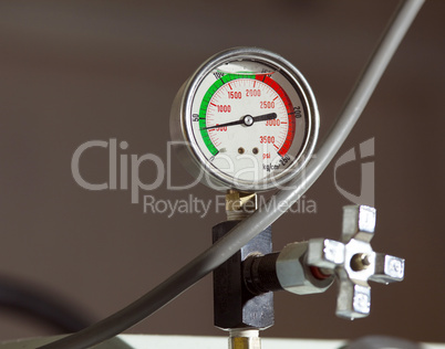 industrial pressure barometer at green line