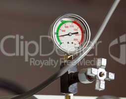 industrial pressure barometer at green line