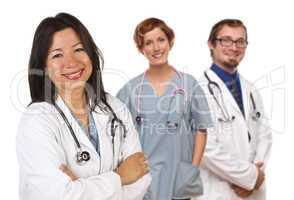 Group of Doctors or Nurses on a White Background