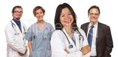 Group of Doctors or Nurses on a White Background