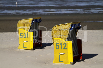 Strandkörbe an der Nordsee