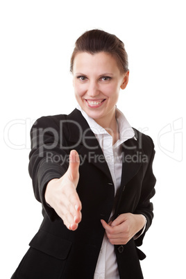 Young woman on the white background