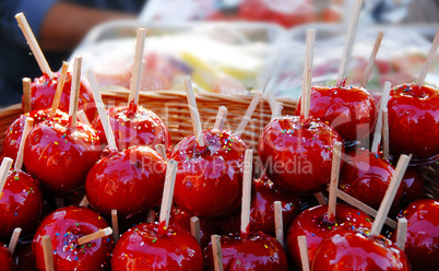 Red taffy apples