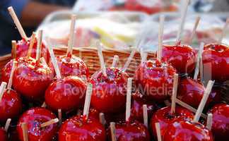 Red taffy apples