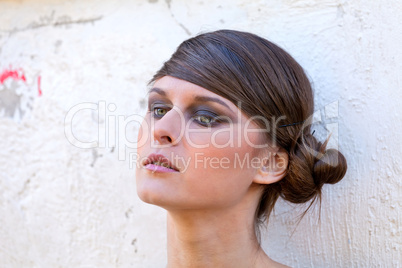 Caucasian girl portrait with makeup