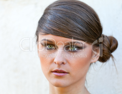 Caucasian girl portrait with makeup