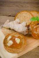 light culinary- rusk with apricot jam and ginger