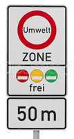 umweltzone -  german traffic sign (clipping path included)