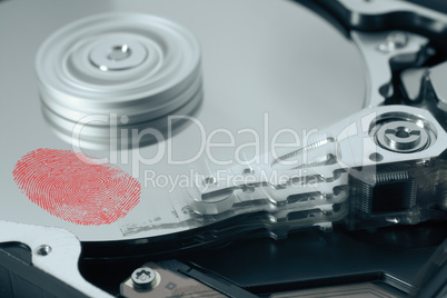 Fingerprint on Hard disk drive