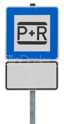 traffic sign - park and ride (clipping path included)