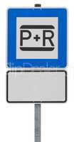 traffic sign - park and ride (clipping path included)