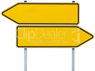 german direction signs with clipping path
